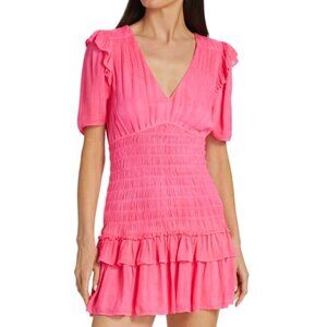 LOVESHACKFANCY Coquette Girly Size Large Rena Smocked‎ Minidress